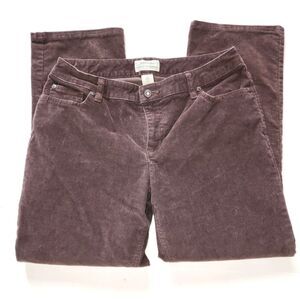 St. John's Bay Chocolate Brown Classic Fit Straight Leg Corduroy Pants Sz 10